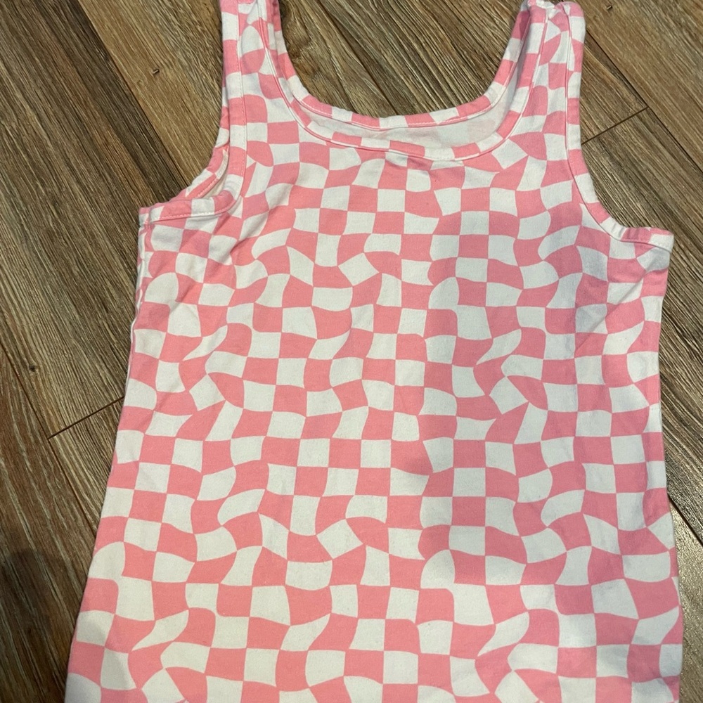 Girls Old Navy Pink and White Plaid tank top size s